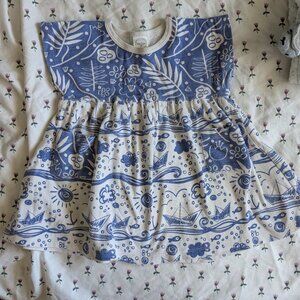 Blue and white nautical print Tesa Babe 6-12 mo dress